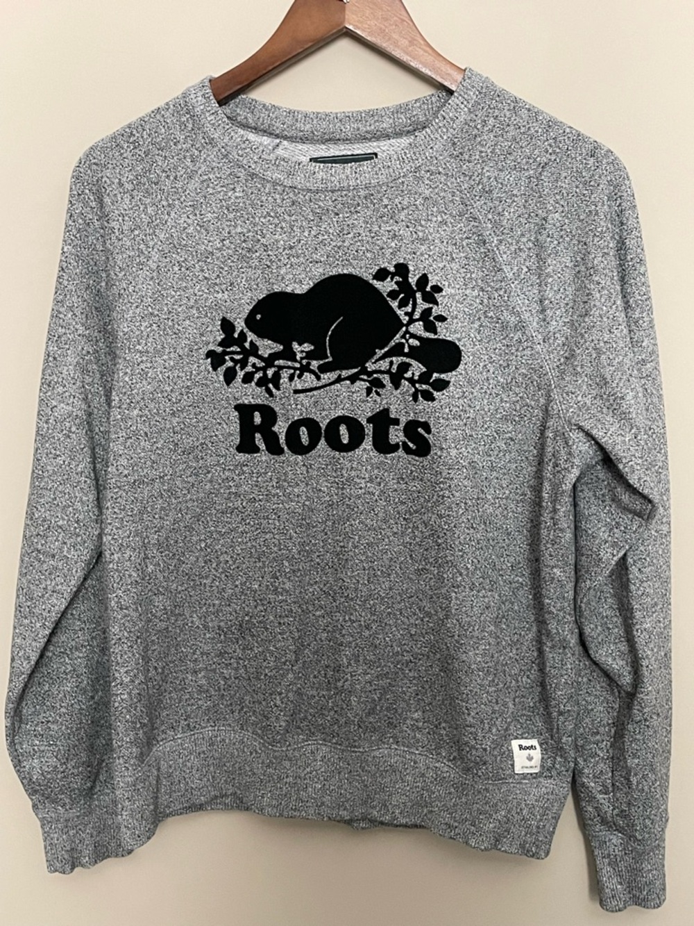 Roots Original Crewneck Sweatshirt Salt & Pepper Men Women Medium